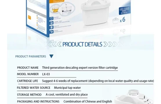 ตลับกรองน้ําที่เข้ากันได้กับ Brita Maxtra จํานวน 6 ชิ้น; ลดซาร์โร; ประสิทธิภาพเหยือก Brita ที่เหมาะสมที่สุด; ไฮเดรชั่นบริสุทธิ์; แพ็คของ 1