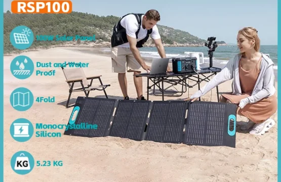 ROMOSS เซลล์ซิลิกอนโมโนคริสตัลไลน์แผงโซล่ากันน้ำ100วัตต์แบตเตอรี่แบบพับ4ก้อนสำหรับสถานีพลังงาน RS1000 RS500 ROMOSS 1