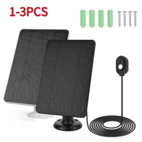 1-3PCS 10W 5V แผงชาร์จพลังงานแสงอาทิตย์ 9.8ft สายชาร์จพลังงานแสงอาทิตย์สําหรับ Arlo Pro 5S/4/3 Floodlight Security กล้อง 1