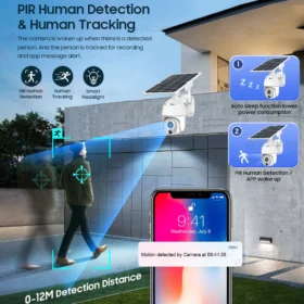 พลังงานแสงอาทิตย์กล้องเฝ้าระวังกลางแจ้ง 4G SIM 50X ซูมการตรวจจับ PIR Night Vision กล้องวงจรปิดขับเคลื่อน Wifi Security IP Monitor Cams 4
