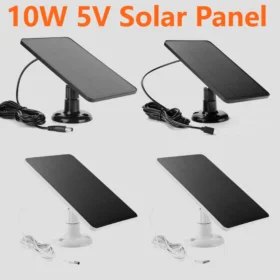 แผงโซลาร์เซลล์ 10W 5V DC5521 Type-C สำหรับใช้งานกลางแจ้ง ชาร์จแบตเตอรี่แบบพกพา เหมาะสำหรับกล้องวงจรปิด ระบบไฟบ้านขนาดเล็ก 1