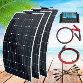 12v 100w 200w 300w ประสิทธิภาพสูง Monocrystalline Solar Cell ชุดแผงพลังงานแสงอาทิตย์ที่มีความยืดหยุ่นสําหรับแบตเตอรี่ 12 โวลต์ 1