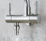 ก๊อกน้ำห้องครัว 304 สแตนเลสนิกเกิลเข้ากับผนังก๊อกน้ำเย็นสเปรย์ชุด bidet หัวฉีดคู่ควบคุมก๊อกน้ำคู่ XT-181 4