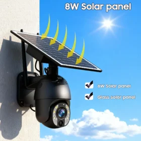 กล้องวงจรปิดพลังงานแสงอาทิตย์สำหรับภายนอกบ้าน รองรับซิม 4G ซูมออปติคอล 50 เท่า ความละเอียด 4K พร้อม Wifi ป้องกันความปลอดภัย ตรวจจับความเคลื่อนไหวของมนุษย์ กล้องวงจรปิด IP 3