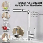 ก๊อกน้ำแบบดึงออกได้สำหรับห้องครัว ก๊อกน้ำแบบยืดหดได้สี่ประเภท ก๊อกน้ำแบบกันน้ำกระเซ็น ใช้งานได้หลากหลายสำหรับเคาน์เตอร์ต่างๆ 4