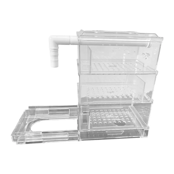 กล่องกรองน้ำตู้ปลาแบบหยดน้ำหลายชั้น เพิ่มการไหลเวียนของน้ำ ถังกรองน้ำแบบใส อุปกรณ์กรองน้ำสำหรับตู้ปลา ระบบกรองน้ำด้านบนตู้ปลา 1