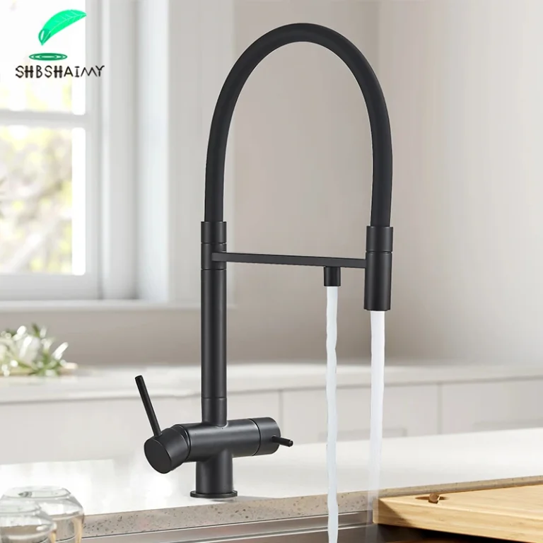 กรองก๊อกน้ําห้องครัว Dual Spout กรองก๊อกน้ําดึงสเปรย์ 360 หมุนน้ํา 3 วิธีอ่างล้างจานห้องครัว 1