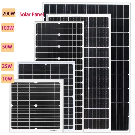 Xinpuguang Glass Solar Panel แผงโซล่าแก้วแข็งโมโนคริสตัลไลน์10W 25W 50W 100W 200W แผงเซลล์แสงอาทิตย์ชาร์จพลังงานแสงอาทิตย์ 1