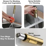 Bagnolux ไทเทเนียมสีดำแปรงดาดฟ้าติดตั้งก๊อกน้ำห้องครัว2ฟังก์ชั่นดึงดึง Out Mixer ก๊อกน้ำร้อนและเย็น 5