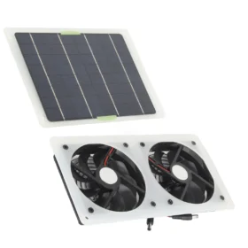 100W 12V แผงพลังงานแสงอาทิตย์ชุดพัดลมกันน้ําแบบพกพา Dual ไอเสียพัดลมพลังงานแสงอาทิตย์ชุดเรือนกระจกอุปกรณ์เสริม 3
