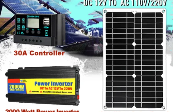 ชุดพลังงานแสงอาทิตย์ 2000W อินเวอร์เตอร์แผงพลังงานแสงอาทิตย์และ 30A Controller Complete ระบบสําหรับ DC 12V to AC 220V กลางแจ้ง Power Generation 1