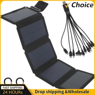 เครื่องชาร์จพลังงานแสงอาทิตย์แบบพับได้กลางแจ้งแผงโซลาร์เซลล์กันน้ำ 5V 160W เครื่องชาร์จแบตเตอรี่แบบพกพาพอร์ต USB โทรศัพท์มือถือพีซีรถเดินป่า 1