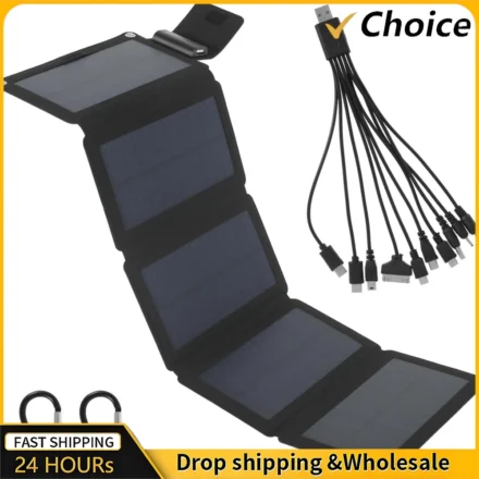 เครื่องชาร์จพลังงานแสงอาทิตย์แบบพับได้กลางแจ้งแผงโซลาร์เซลล์กันน้ำ 5V 160W เครื่องชาร์จแบตเตอรี่แบบพกพาพอร์ต USB โทรศัพท์มือถือพีซีรถเดินป่า 1