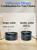 เครื่องให้น้ำสัตว์เลี้ยงอัตโนมัติขนาด 2.1 ลิตร แบบตั้งโต๊ะ เงียบพิเศษ พร้อมปั๊มน้ำและก๊อกน้ำ เหมาะสำหรับแมวและสุนัข ใช้พลังงานจาก USB พร้อมเซ็นเซอร์ 3