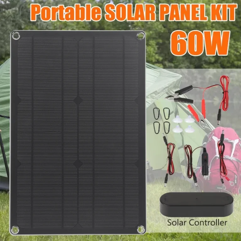 แผงพลังงานแสงอาทิตย์ 60W USB + DC เอาต์พุต Monocrystalline Solar Cell พร้อมชุดควบคุม PWM กลางแจ้ง Power Charger สําหรับโทรศัพท์ Camping RV รถ 1