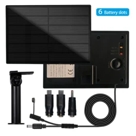 แผงโซลาร์เซลล์กันน้ำระดับ IP66 12V ติดตั้งเซลล์แสงอาทิตย์ แบตเตอรี่ 18650 ไฟเทศกาล แหล่งจ่ายไฟสำหรับไฟสวนหรือไฟสปอร์ตไลท์ 4