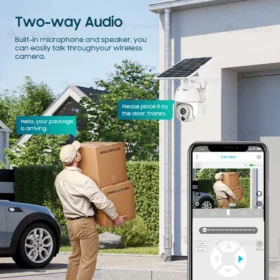 พลังงานแสงอาทิตย์กล้องเฝ้าระวังกลางแจ้ง 4G SIM 50X ซูมการตรวจจับ PIR Night Vision กล้องวงจรปิดขับเคลื่อน Wifi Security IP Monitor Cams 6