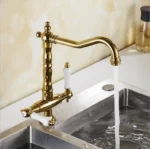 ก๊อกน้ำสำหรับห้องครัวที่ผสมน้ำในห้องน้ำทำจากทองเหลืองหมุนได้360องศาก๊อกน้ำห้องครัวก๊อกน้ำแบบมีรูเดียวก๊อกน้ำห้องครัว XT-216 3