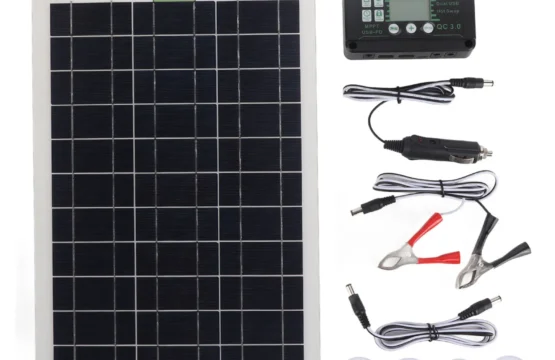 ชุดแผงโซลาร์เซลล์ 50W 12V พร้อมเครื่องควบคุม 30A แผงโซลาร์เซลล์แบบโมโนคริสตัลไลน์แบบพกพา สำหรับชาร์จในรถบ้าน เรือ และยานพาหนะทางทะเล 1