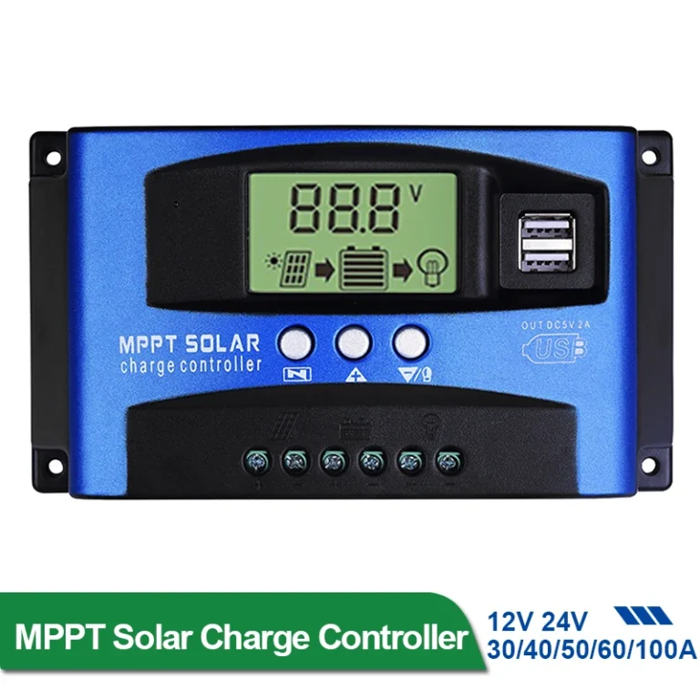 พลังงานแสงอาทิตย์ MPPT 100A 60A 50A 40A 30A Charge Controller Dual USB จอแสดงผล LCD 12V 24V Solar Cell แผง Charger ตัวควบคุมโหลด 1