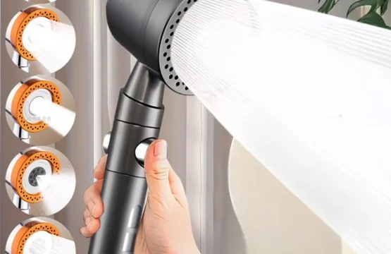 5 โหมดสเปรย์หัวฝักบัวประหยัดน้ํา ABS มือถือสปา Showerheads ขนาดใหญ่แบบพกพาห้องน้ํากรองก๊อกน้ําชุดหัวฉีด 1