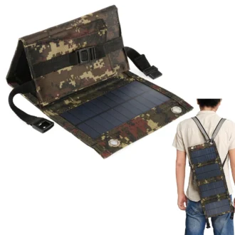 แผงโซลาร์เซลล์พับได้ 20 วัตต์ พร้อมพอร์ต USB สำหรับชาร์จโทรศัพท์มือถือในกรณีฉุกเฉิน เหมาะสำหรับการตั้งแคมป์ ปีนเขา และกิจกรรมกลางแจ้ง 1