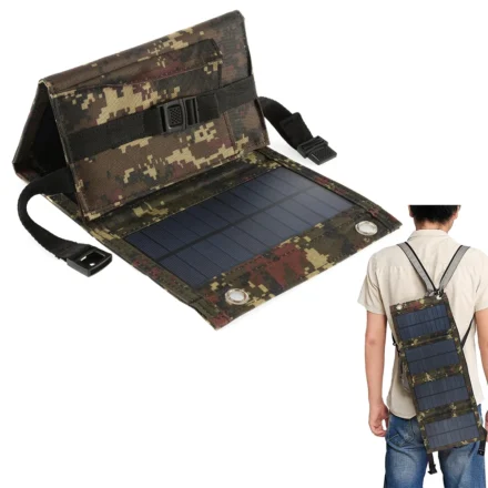 แผงโซลาร์เซลล์พับได้ 20 วัตต์ พร้อมพอร์ต USB สำหรับชาร์จโทรศัพท์มือถือในกรณีฉุกเฉิน เหมาะสำหรับการตั้งแคมป์ ปีนเขา และกิจกรรมกลางแจ้ง 1