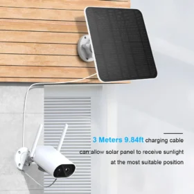 IP65แผงโซล่า20W 5V กันน้ำสำหรับกลางแจ้งไมโคร USB กล้องวงจรปิด & พอร์ต USB-C 9.8ฟุตสายชาร์จ360 ° ที่ติดตั้งแบบปรับได้ 5