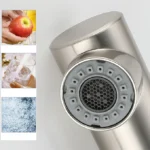 สมาร์ทสัมผัสบนก๊อกน้ําห้องครัวแปรงนิกเกิลดึงออกอ่างล้างจานผสมก๊อกน้ําเซ็นเซอร์สัมผัสดึงออกอ่างล้างจานผสมแตะ 5