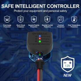 แผงโซลาร์เซลล์ OYMSAE 30W 12V ชาร์จไฟแบบพกพา สำหรับชาร์จและบำรุงรักษาแบตเตอรี่รถยนต์ เรือ และรถยนต์ 6