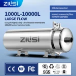 ไส้กรองน้ำสเตนเลส PVDF แบบไหลสูงสำหรับทั้งบ้าน พร้อมระบบล้างย้อนกลับ กรองละเอียดสำหรับแหล่งน้ำต่างๆ 1000L-10000L 1