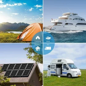 Flowatt 150W แผงพลังงานแสงอาทิตย์อุปกรณ์เสริม 15A MPPT Controller แผงพลังงานแสงอาทิตย์ชุด 12V พลังงานแสงอาทิตย์ Camping RV เรือ 6