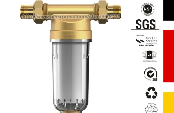 เครื่องกรองน้ำแบบใช้ซ้ำได้สำหรับทั้งบ้าน ขนาด 4000 ลิตร/ชั่วโมง พร้อมระบบกรองตะกอน 40 ไมครอน ระบบกรองน้ำเบื้องต้น ข้อต่อ 3/4 นิ้ว FNPT + 1/2 นิ้ว MNPT ทำจากทองเหลือง 1
