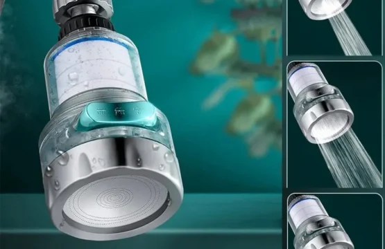 Baokemo 360เครื่องกรองน้ำแบบหมุนได้, เครื่องกรองน้ำแบบท่อกรองผ้าฝ้าย PP ความหนาแน่นสูงใช้ได้กับห้องครัวห้องน้ำฝักบัวครัวเรือน