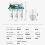 เครื่องกรองน้ำระบบ Reverse Osmosis สำหรับใช้ในบ้าน, ไส้กรองน้ำ DY, เครื่องกรองน้ำดื่มได้ทันที ไหลแรง สำหรับใช้ในครัว 3