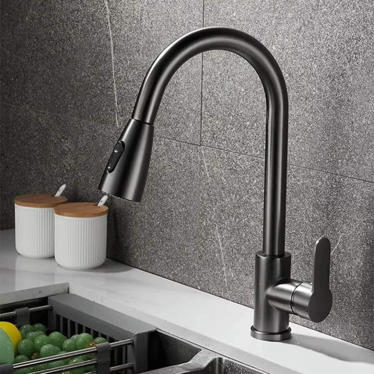 ก๊อกน้ำห้องครัวสแตนเลส, หัวฉีดแบบดึงออกได้แบบรูเดียว, ก๊อกผสมอ่างล้างจานในครัว, 360 °   ก๊อกน้ำทำความสะอาดแบบหมุนได้ 1
