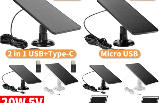 แผงโซลาร์เซลล์ 10W 5V 360 องศา ปรับได้ พร้อมขายึดแบบโมโนคริสตัลไลน์ สำหรับกล้องวงจรปิด IP  ติดผนัง ใช้ชาร์จกล้องอัจฉริยะ เช่น กล้องออด 1