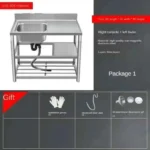 304 สแตนเลสพร้อมขายึดแบบบูรณาการอ่างล้างจานอ่างล้างหน้า Creative สามชั้นอ่างล้างจาน Modern Home KITCHEN อุปกรณ์เสริม 2