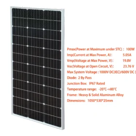 Xinpuguang Glass Solar Panel แผงโซล่าแก้วแข็งโมโนคริสตัลไลน์10W 25W 50W 100W 200W แผงเซลล์แสงอาทิตย์ชาร์จพลังงานแสงอาทิตย์ 5