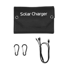 60 W/80 W/100 W พลังงานแสงอาทิตย์แผง USB 5V Solar Charger แบบพกพาพลังงานแสงอาทิตย์แบตเตอรี่ Power Bank สําหรับกลางแจ้ง Camping Hiking + สาย 5
