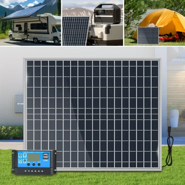 ชุดเครื่องชาร์จพลังงานแสงอาทิตย์ 1000W All-in-One – พาวเวอร์แบงค์แบบพกพา 12V พร้อมตัวควบคุม 100A สําหรับบ้าน คาราวาน และการผจญภัยกลางแจ้ง 1
