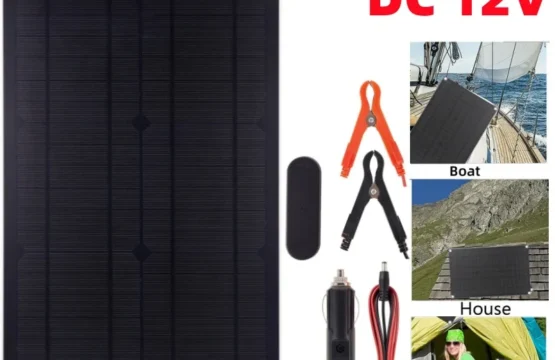 DC 12V 60W ชุดแผงโซลาร์เซลล์กันน้ําแบบพกพาพลังงานแสงอาทิตย์รถแบตเตอรี่ Charger High Controller ชุด 1