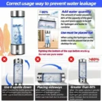 ถ้วยน้ําที่อุดมด้วยไฮโดรเจนแบบพกพาไฟฟ้าเครื่องกําเนิดน้ําที่อุดมด้วยไฮโดรเจนขวดไทเทเนียมคุณภาพกรองการดูแลสุขภาพถ้วยน้ํา USB 5