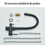 สีดําน้ําบริสุทธิ์ก๊อกน้ําห้องครัวท่อยืดหยุ่น Daul จับเย็นน้ําร้อนผสมน้ําดื่มบริสุทธิ์กรองน้ําแตะหมุนก๊อก 6