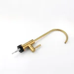 ทอง 1/4in ก๊อกน้ําห้องครัวเครื่องกรองน้ําก๊อกน้ําแปรง Osmosis ระบบกรองน้ําดื่ม 304 สแตนเลสสําหรับอ่างล้างจาน F 2