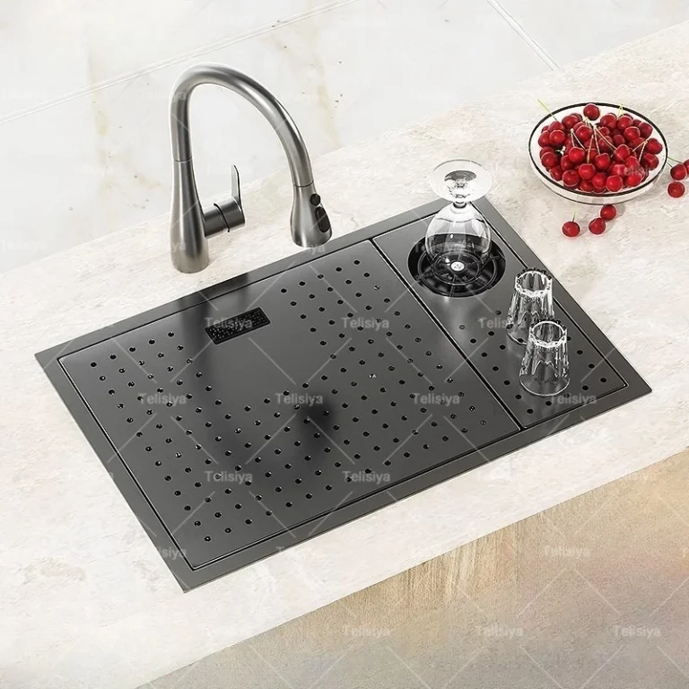 เครื่องซักผ้าถ้วยซ่อนบาร์อ่างล้างจานสแตนเลสอ่างล้างจานร้านกาแฟขนาดเล็กช่องเดียวพร้อมฝาปิดระเบียงสวนอ่างล้างหน้า 1