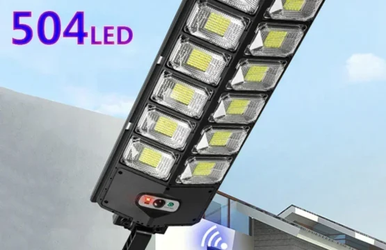 ไฟพลังงานแสงอาทิตย์กลางแจ้งที่มีประสิทธิภาพ 12000 Lumens 504 LED โคมไฟสวนโคมไฟแผงพลังงานแสงอาทิตย์กันน้ํา Motion Sensor Street Light 1