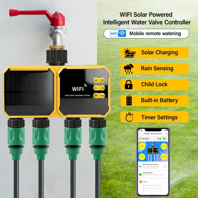 ตัวตั้งเวลาให้น้ำแบบ WiFi 4/2 โซน ตัวควบคุมวาล์วน้ำอัจฉริยะ ใช้พลังงานแสงอาทิตย์ ควบคุมผ่านแอป Smart Life 2.4GHz ตั้งเวลาให้น้ำอัตโนมัติ 1