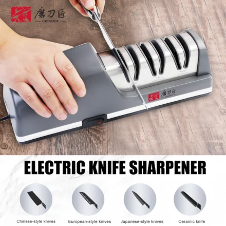 เครื่องลับมีดไฟฟ้า ปรับความเร็วได้สามระดับ หัวลับเพชรแท้ 100% สามารถเปลี่ยนหัวได้ เหมาะสำหรับมีดทำครัวทุกชนิด 1