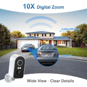 วิดีโอไลฟ์ 3MP กล้องรักษาความปลอดภัยพลังงานแสงอาทิตย์กันน้ำไร้สาย 2.4G WiFi กล้องพลังงานแสงอาทิตย์แบบใช้แบตเตอรี่ HD การป้องกันการเฝ้าระวังภายในบ้าน 5